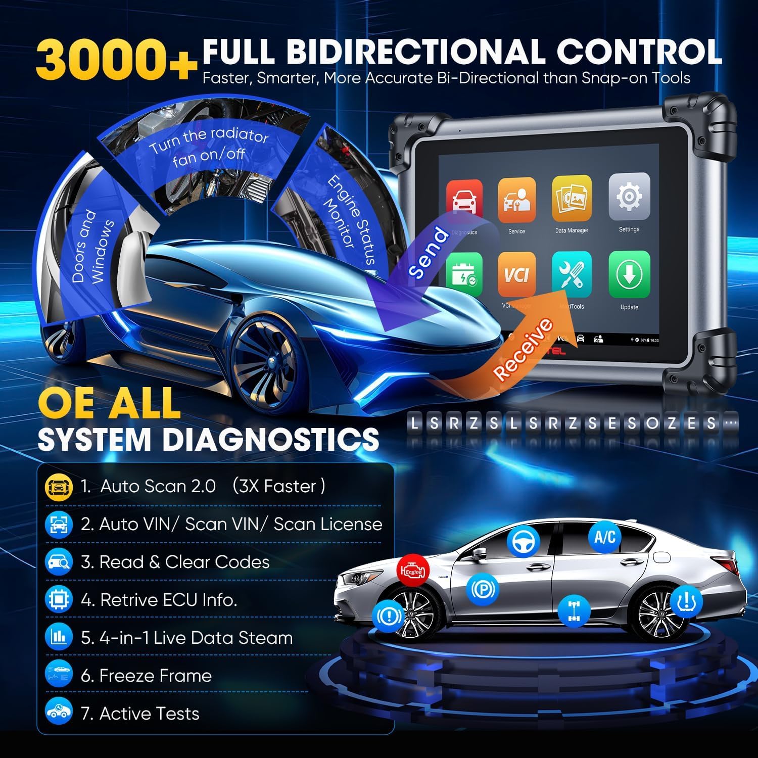 Autel Diagnosis MaxiSYS Elite II Pro, 2026 Actualizada de MK908P II/MS908SP Bidireccional Escáner para Coche Multimarca, Programación & Codificación J2534, 38+ Servicios, Actualización 2 Años