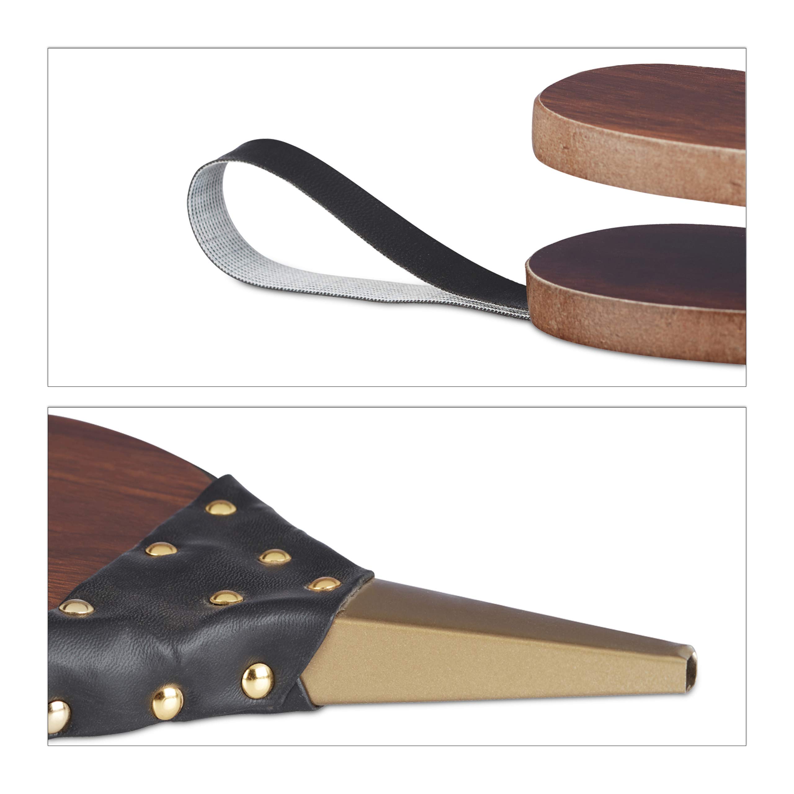 Relaxdays 10023287 Soufflet Grill Four Accessoires cheminée gonfleur Bois Poire à air, Fer, Brun, Noir/Marron, 2,5 x 17,5 x 39,5