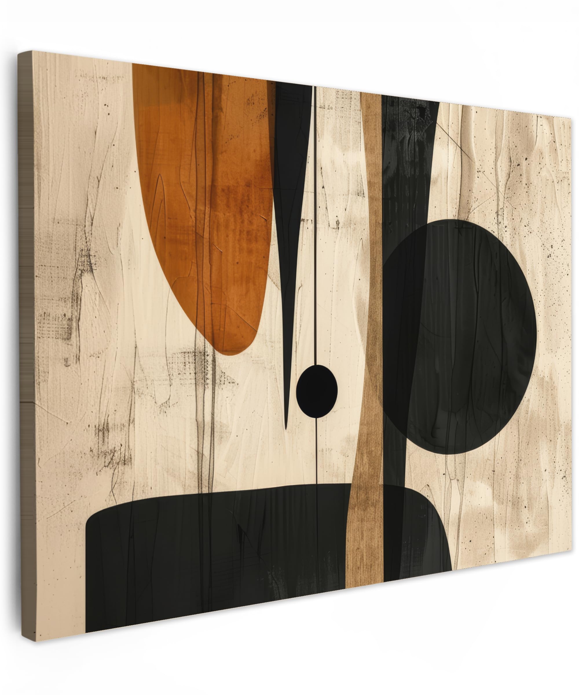 MuchoWow© Canvas Wall Art 31"x24" / 80x60 cm Decor Prints for Living Room Decorative Canvases Hall Artwork Art - Beige - Black - Modern — image 1