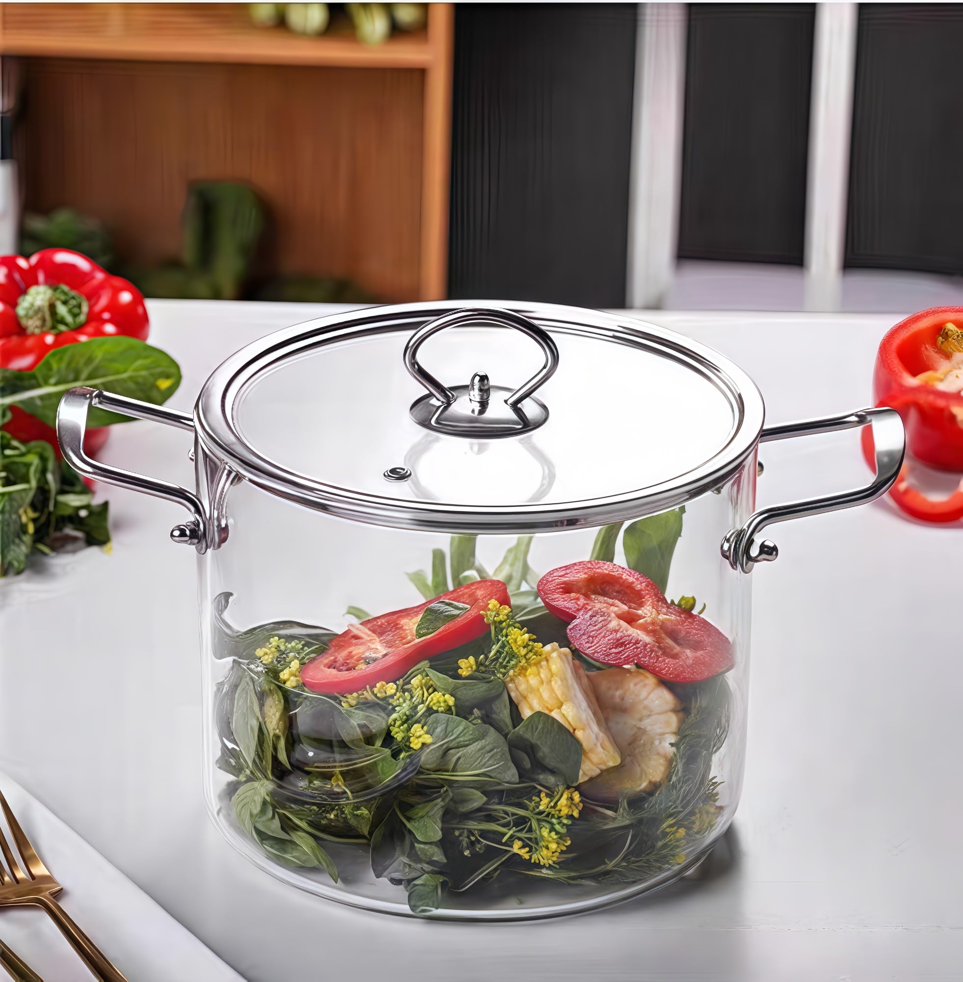 Kochtopf aus Glas – hitzebeständig, leicht, leicht zu reinigen, großartige Wärmeerhaltung, ideal für Nudeln, Suppe, Milch und mehr