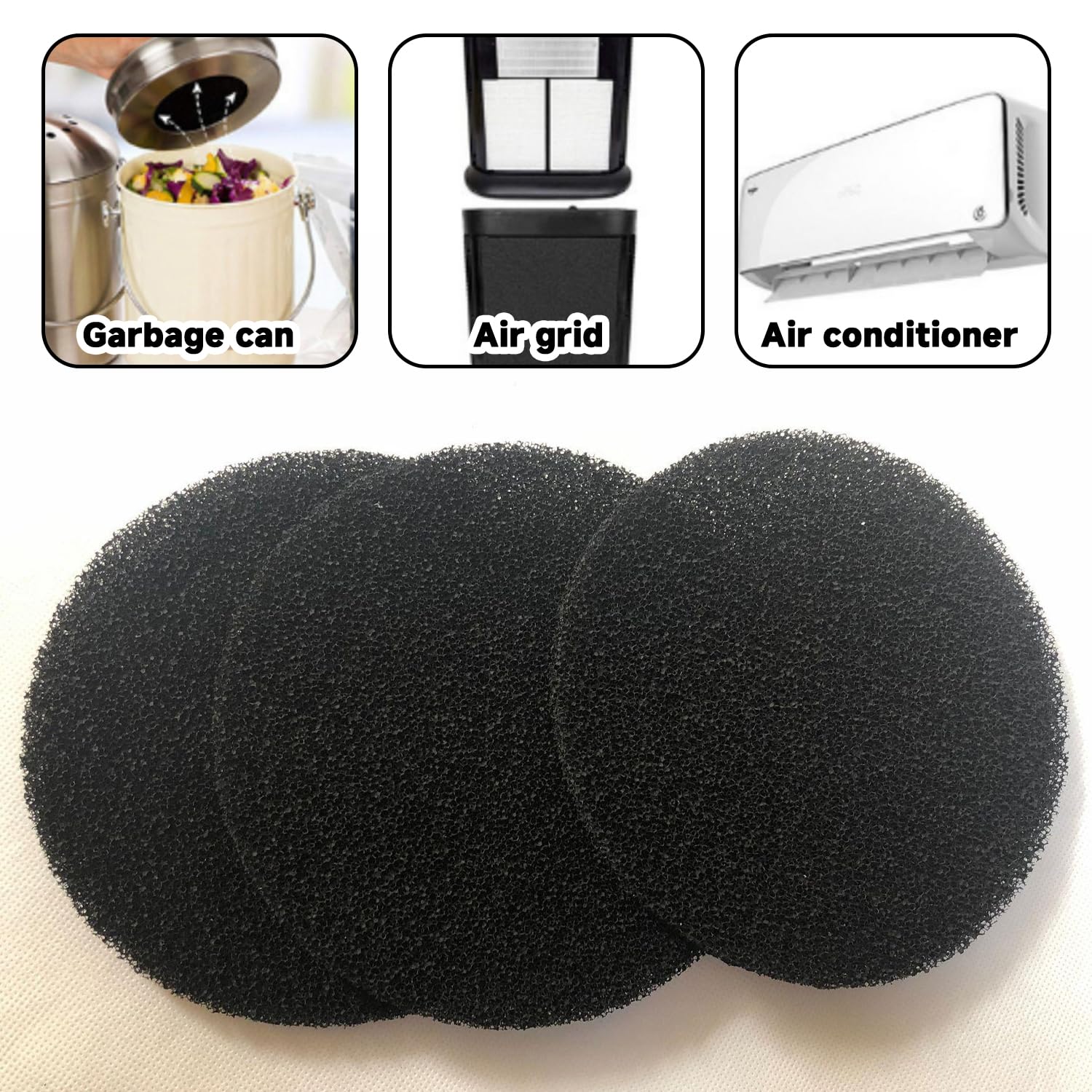 10 Piezas De Algodón De Filtro Redondo, Filtro De Carbono Activado, Accesorios De Cubo De Compost De Cocina, Reemplazo De Algodón De Filtro.