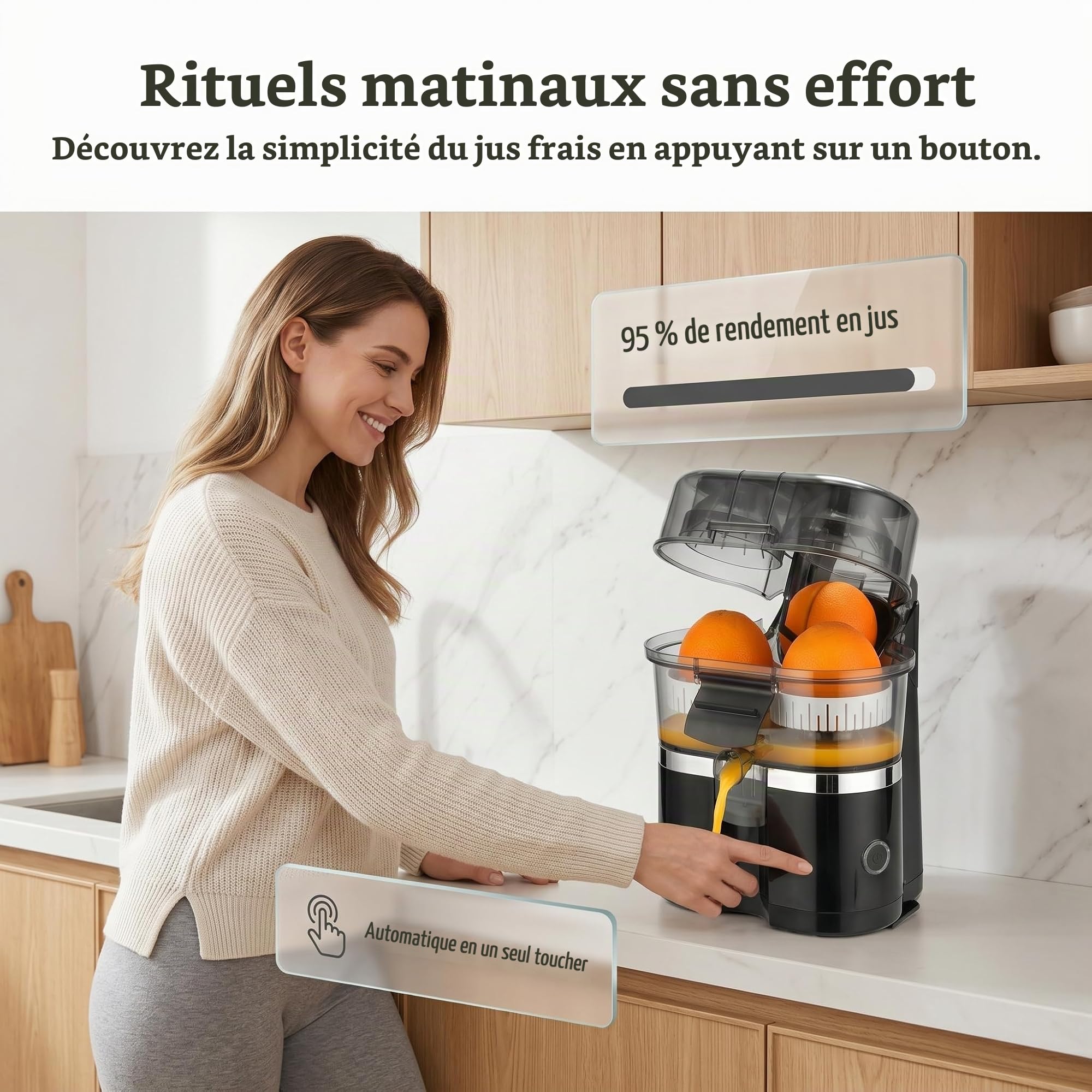 Presse-Agrumes Automatique À Double Tête, Presse Agrume Electrique, Extracteur De Fruits Multifonctionel Et Coupeur, 200w Machine A Jus Pour Orange Citron Pamplemousse (B)