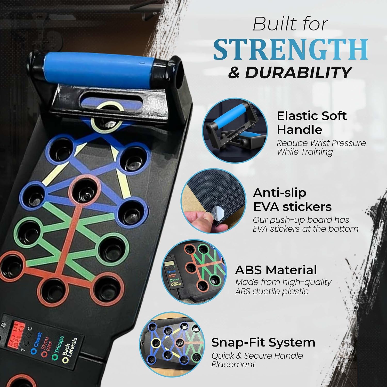 Push Up Board training systems with Resistance Bands, Home Gym, Portable Exercise Equipment, Full Body Workout at Home