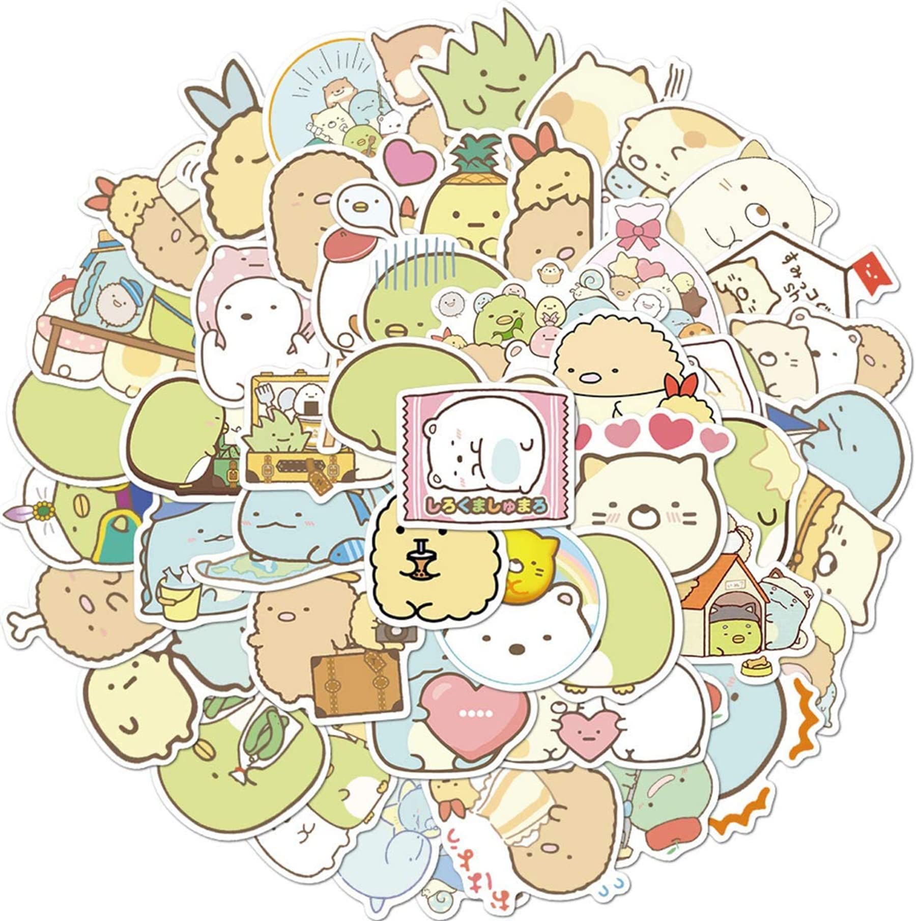 ELECDON Cute Stickers DIY Waterproof Vinyl Decal Stickers, Kawaii Anime Cartoon Laptop Stickers for Kids Girls Teens,Water Bottles Bicycle Skateboard Car Decal Party Supplies(50 Pcs,Sumikkogurashi)