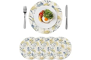 Spring Placemats Set of 4 Round Vintage Floral