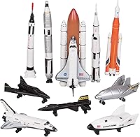 Vista 4 de Juego de cohete de exploración espacial: 10 piezas de juego de colección de réplica de cohete, pasado, presente y futuro