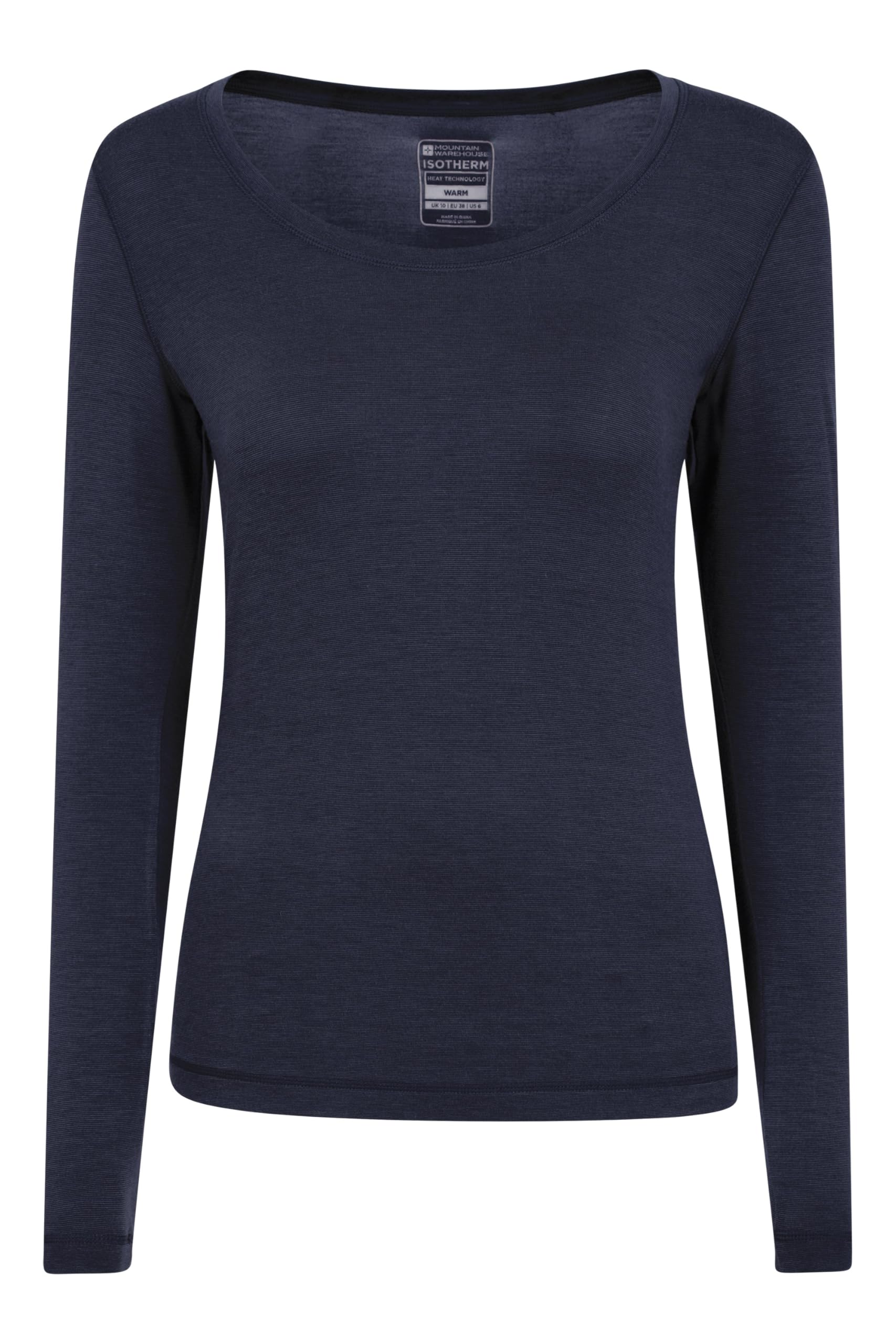 Mountain Warehouse Keep The Heat Isotherm Womens Round Neck Top -Lightweight Ladies Baselayer, Breathable Underlayer, Warm -Best for Winter, Skiing, Snowboarding Navy Women's Size 12