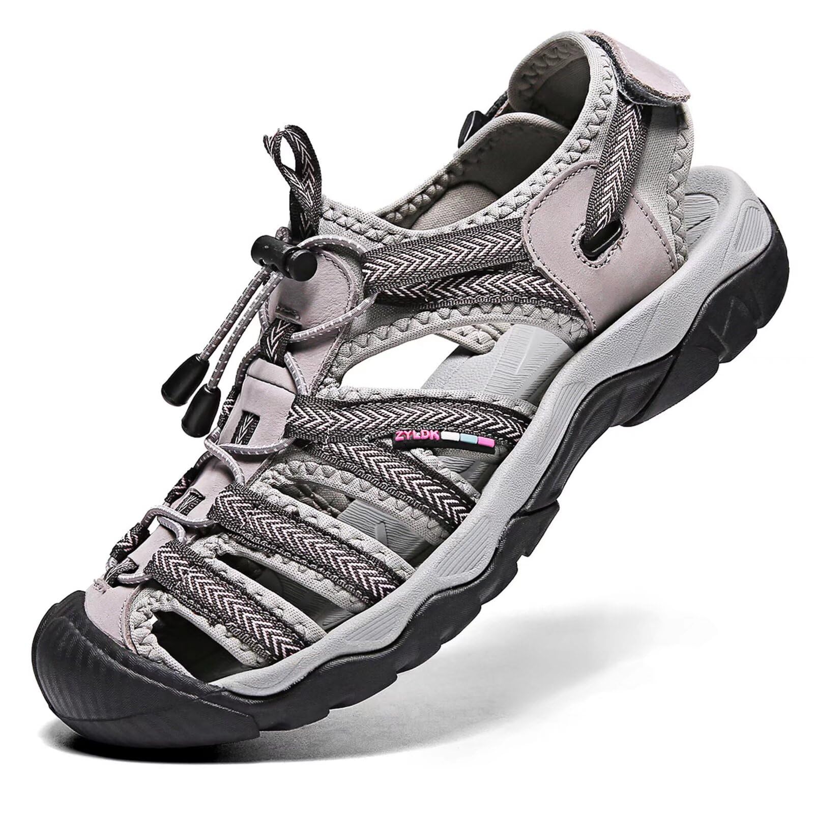 ZYLDK Sandalias Cuero Deportivas para Hombre de Verano Playa para Aire Libre Excursionismo Cuero Zapatos Impermeables Playa