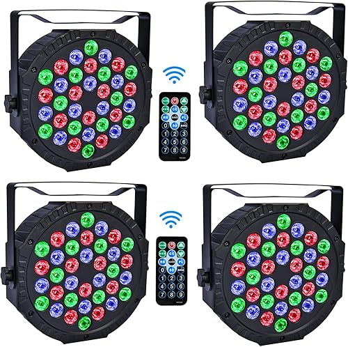 Iluminación de escenario, 36 luces LED para escenario, luces DMX DJ, 7 modos, control de luz, activación de sonido con luz de escenario remoto para disponible en Yaxa Colombia