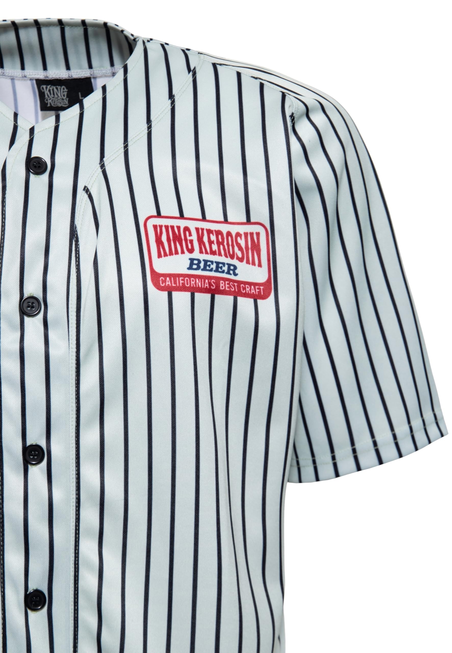King Kerosin Herren Baseball Shirt Baseballhemd Baseball Trikot Beer Los Angeles Rockabilly 50s California Beer