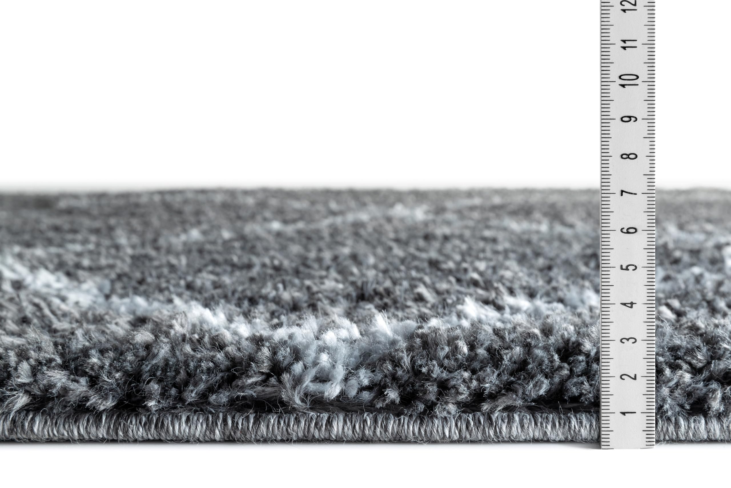 TESSO LIVING Shaggy Tapis Couloir 80 x 300 Beige Dessin Diamant, Tapis Poils Longs Extra Doux