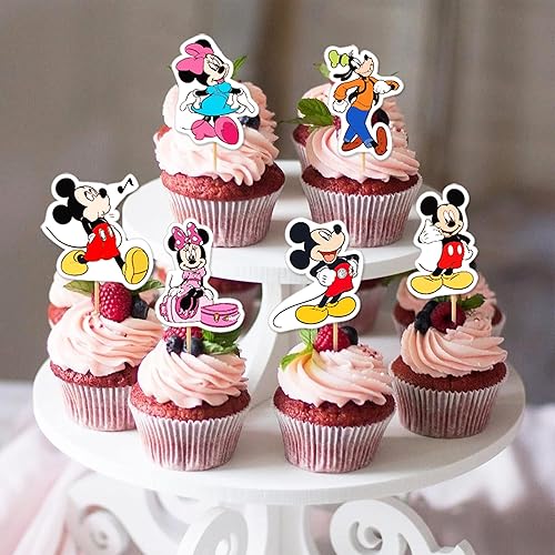 Miniatura 2 de 40 adornos para cupcakes para decoración de cumpleaños de niños, bonitas decoraciones de tartas, suministros de fiesta para niños y niñas