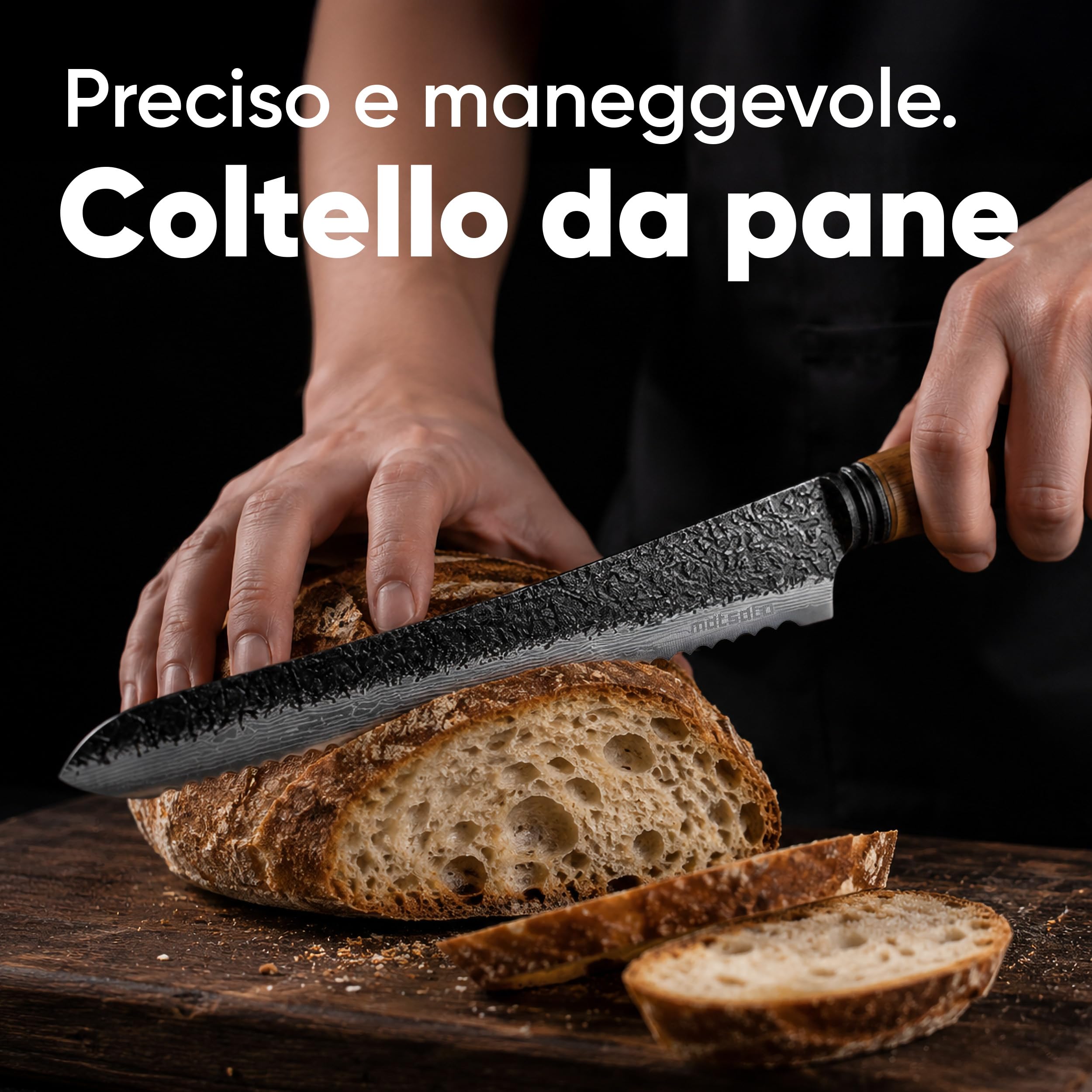 Matsato Osuren Coltello da Pane 20,6 cm, Lama Ondulata, Acciaio Giapponese