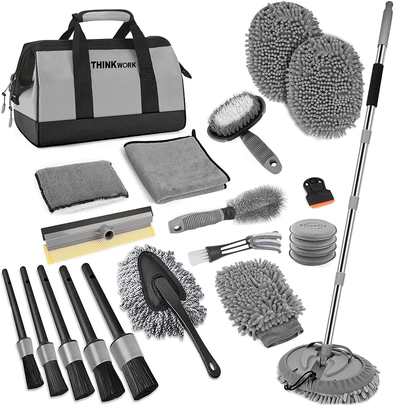 Kit de Limpeza e Detalhamento Automotivo THINKWORK com Mop de 157,5 cm e 25 Peças
