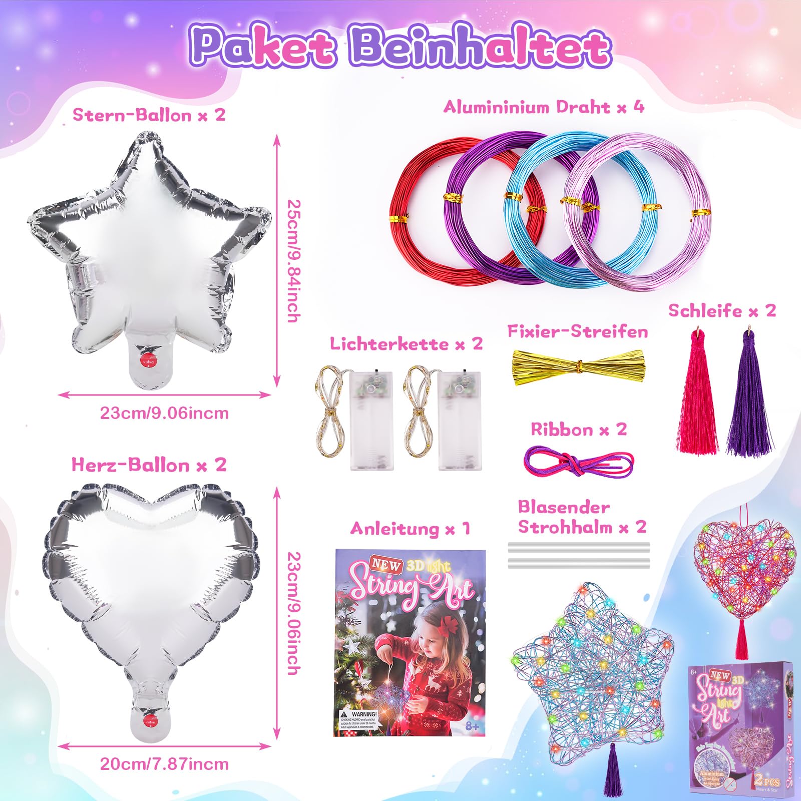 Regalo Bambina 8 9 10 11 12 Anni Femmina, Lavoretti Creativi per Bambini Regalo Compleanno Ragazza DIY Giocattolo Giochi Creativi Bambina 10 Anni Regalo Adolescente Bambino 8-10 Anni Lanterna Bambini