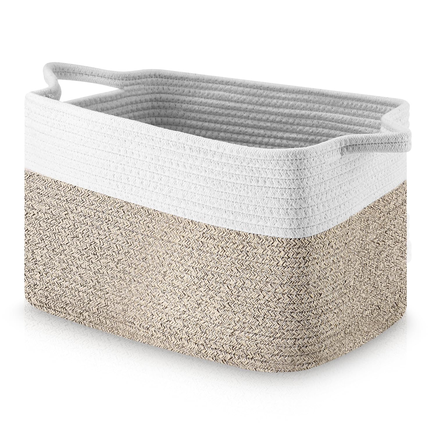 Cestini Intrecciati,Cesto Portabiancheria Extra Large,Ceste Organizer, Cesta Portabiancheria Bambini,33x25x23 CM,con Manici,Decorazione Cestini Stoccaggio per Bagno Cameretta Salotto Ufficio