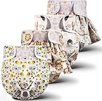 Vista 10 de XPCARE Pañales reutilizables para perras, 4 paquetes absorbentes, a prueba de fugas para perras hembras (talla L)