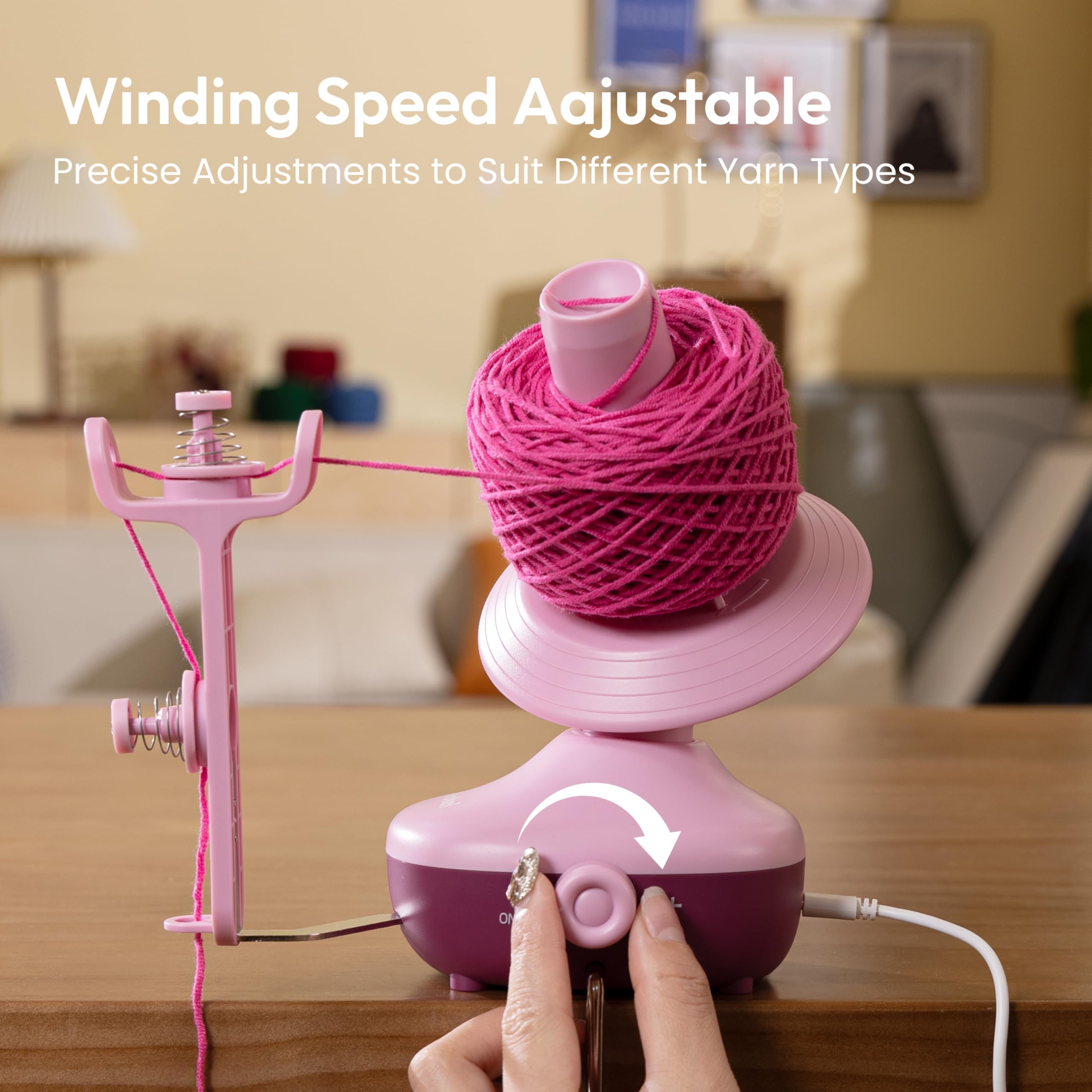 Bobinoir à Laine,Dévidoir Électrique pour Boules de Fil | Dévidoir Compact avec Tension Forte et Vitesse Variable, Rouleau Dévidoir Automatique pour Laine pour Crochetage