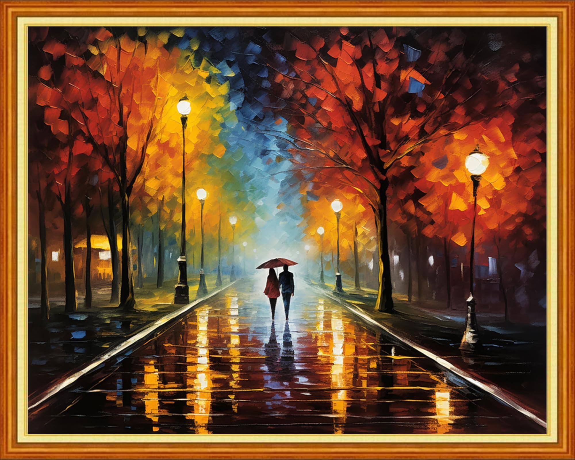 Dooxvey Cross Stitch Kits for Adults Stamped Full Range of Embroidery Starter Kits for Beginners 11CT Printed Cross Stitch Patterns Needlepoint Kits Stamped Crossstitch-Couple Strolling 16x20 inch