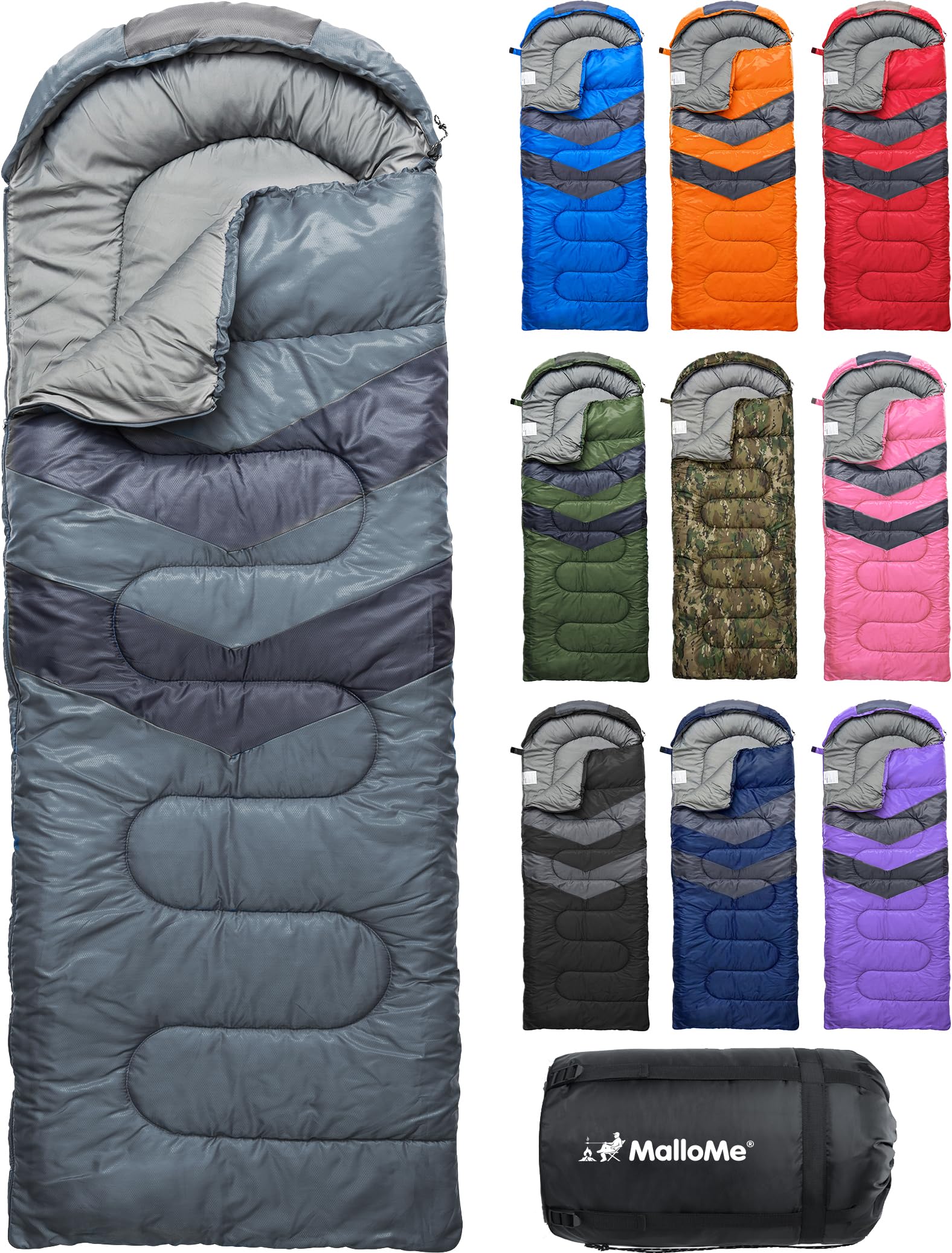 Photo 1 of MalloMe Sleeping Bags for Adults Cold Weather & Warm - Backpacking Camping Sleeping Bag for Kids 10-12, Girls, Boys - Lightweight Compact Camping Essentials Gear Accessories Hiking Sleep Must Haves