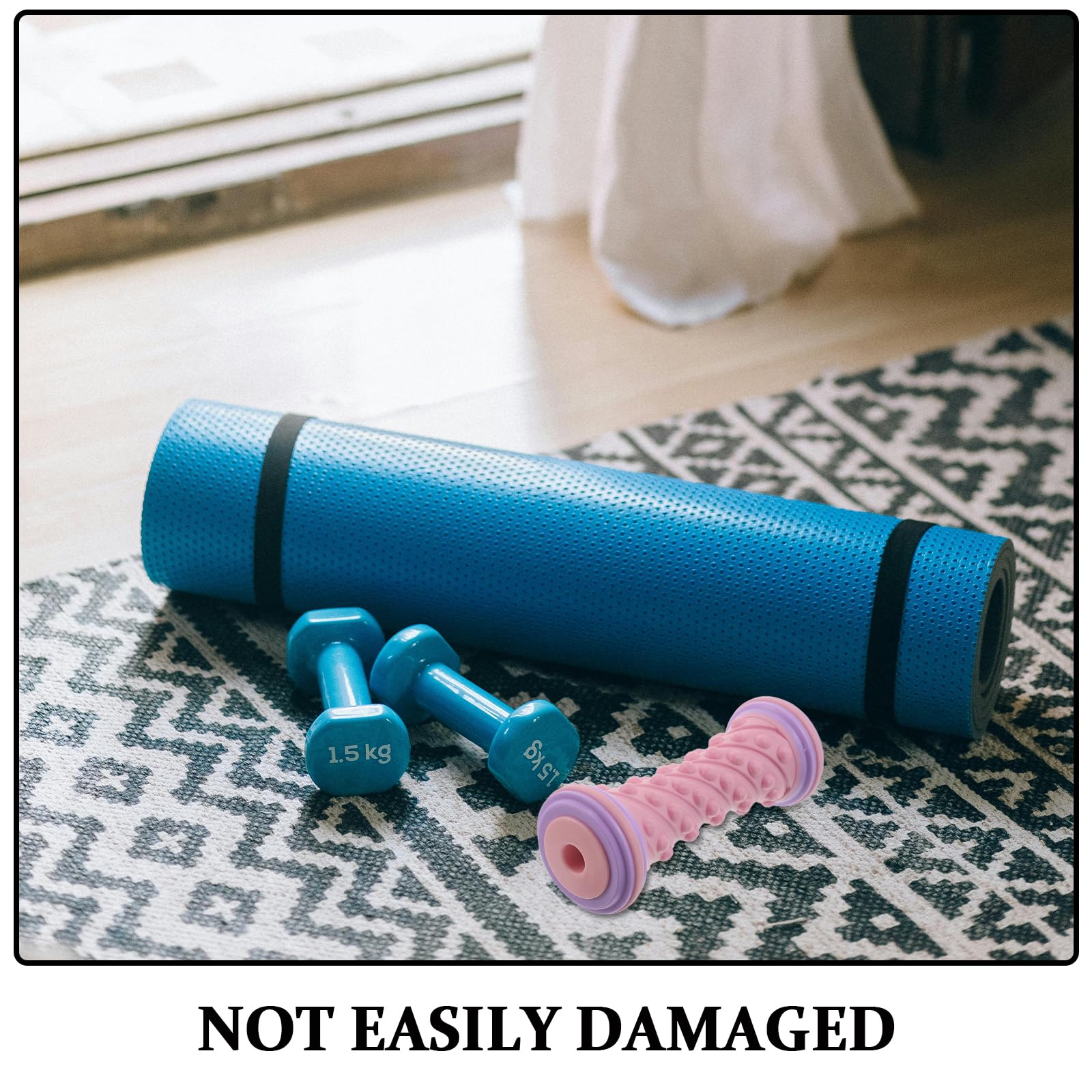 Rodillo Masajeador para Fascia Plantar y Músculos de Pantorrilla, 17 Cm, Color Rosa Púrpura, Rodillo de Masaje Texturizado para Pies, Herramienta Portátil para Yoga y Relajación