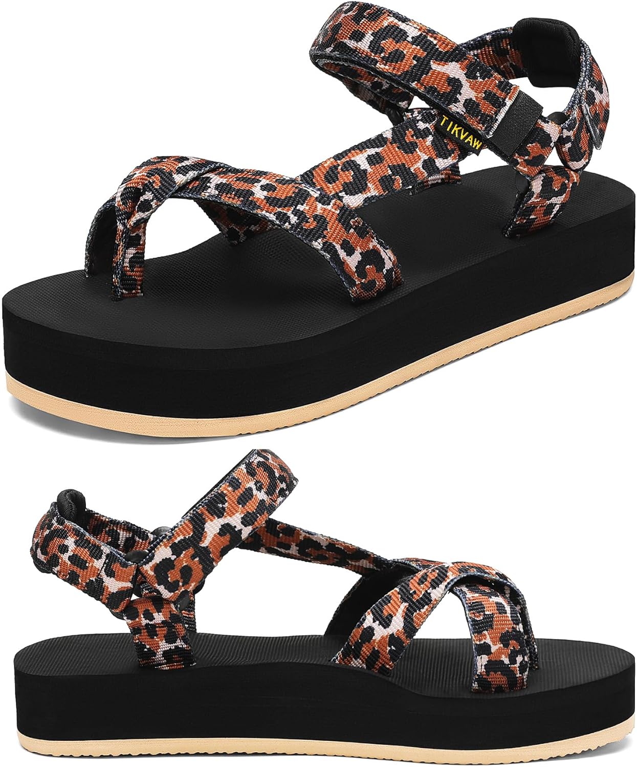 Sport Walking Water Sandals for Women with Arch Support & Adjustable Straps Platform Sandals Women Height Increase