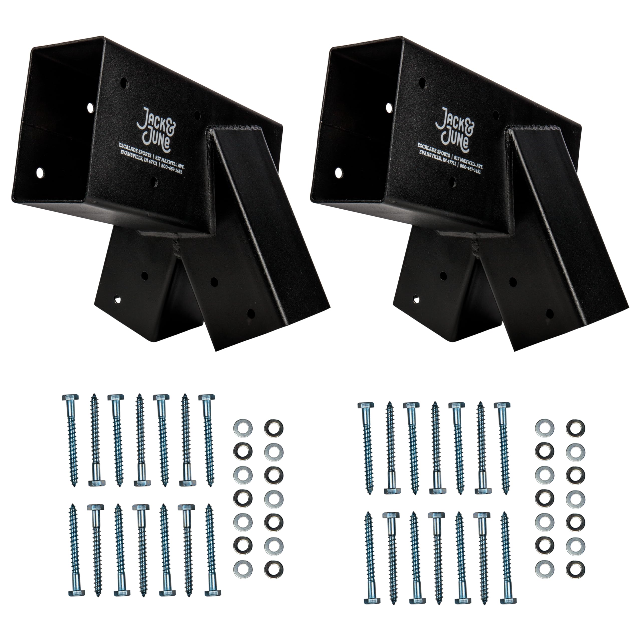 Jack & June Heavy-Duty DIY Wooden Swing Set Kits - Metal Bracket and Hardware for Safe, Easy Playset Installation