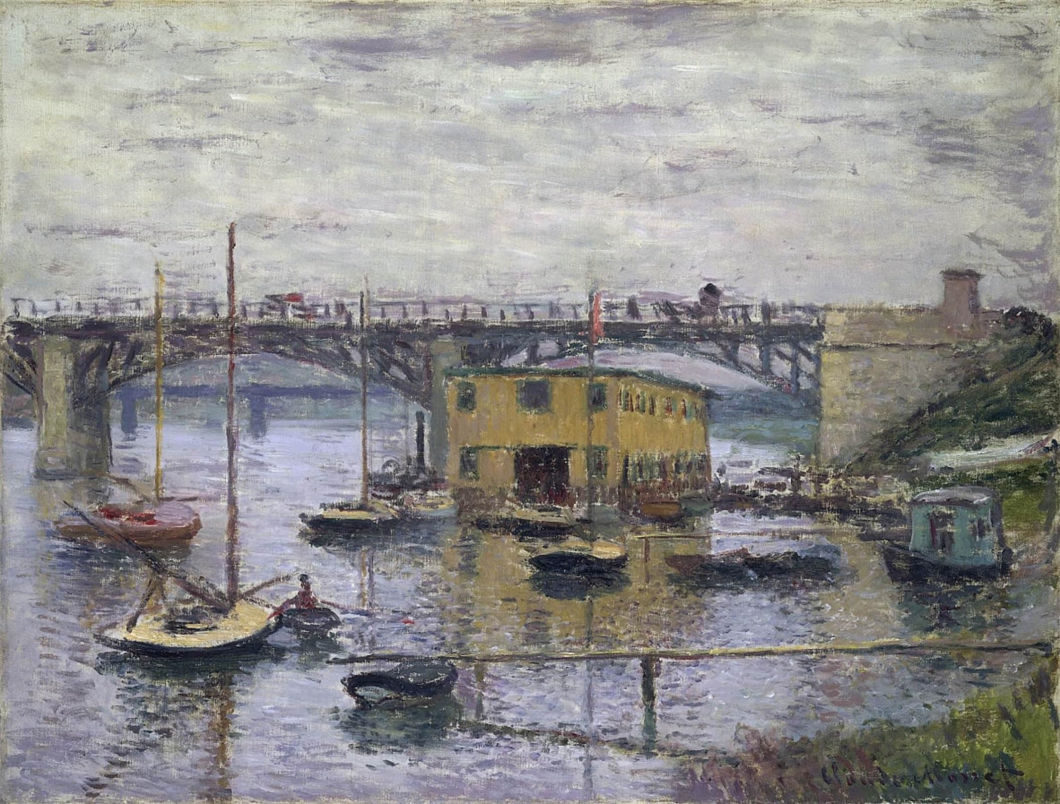 POSTERIIk Famous Animal Posters Vintage Picture Bridge At Argenteuil on a Gray Day by Claude Monet Modern Wall Decor for Home Decor 60x90cm