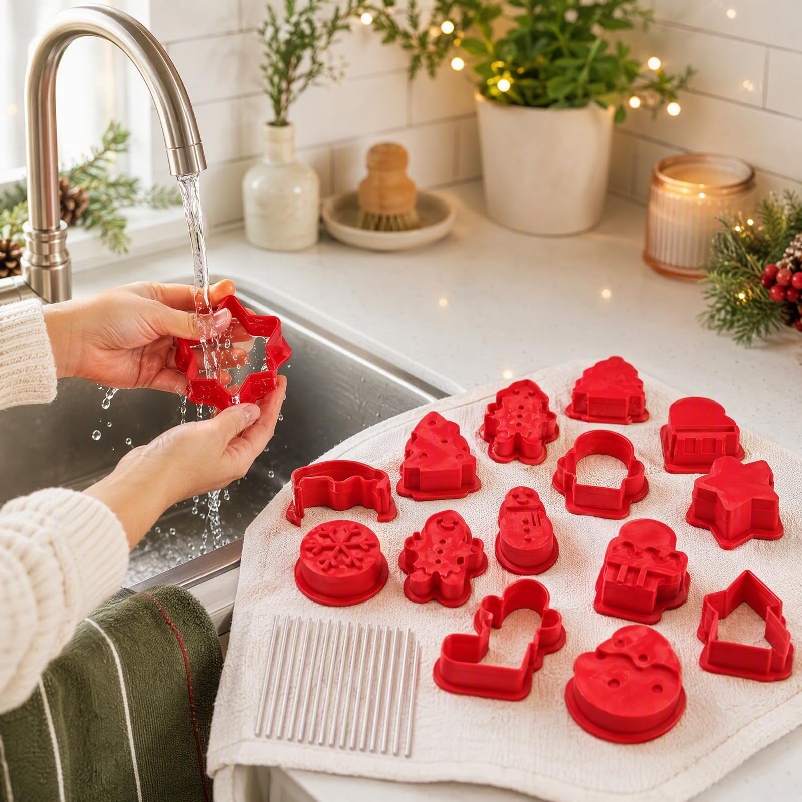 Xmas 10 forme Cookie Cutter Set Gingerbread Snowflake Tree House Christmas