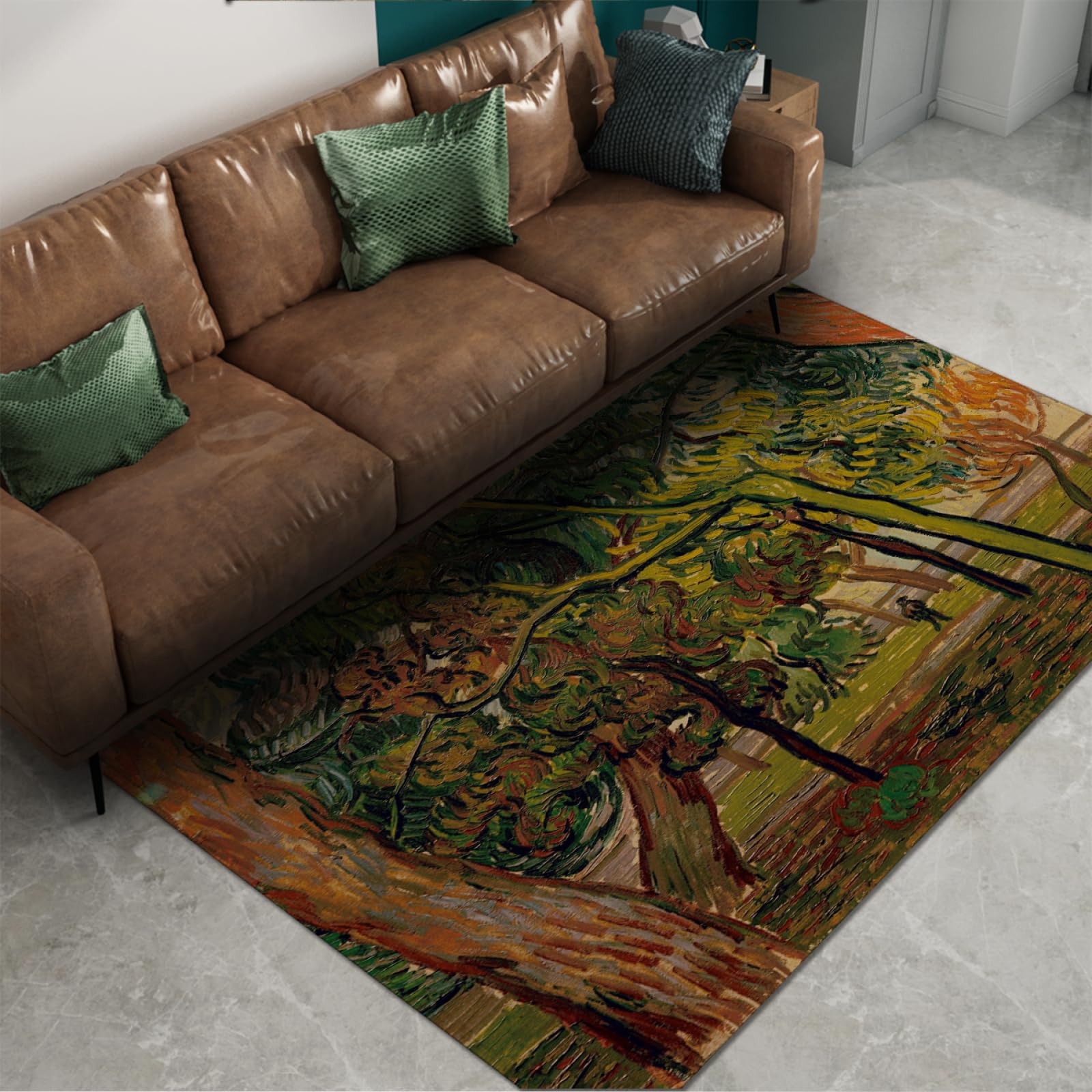 Tapis de sol salon au motif de pin rétro pour embellir votre entrée