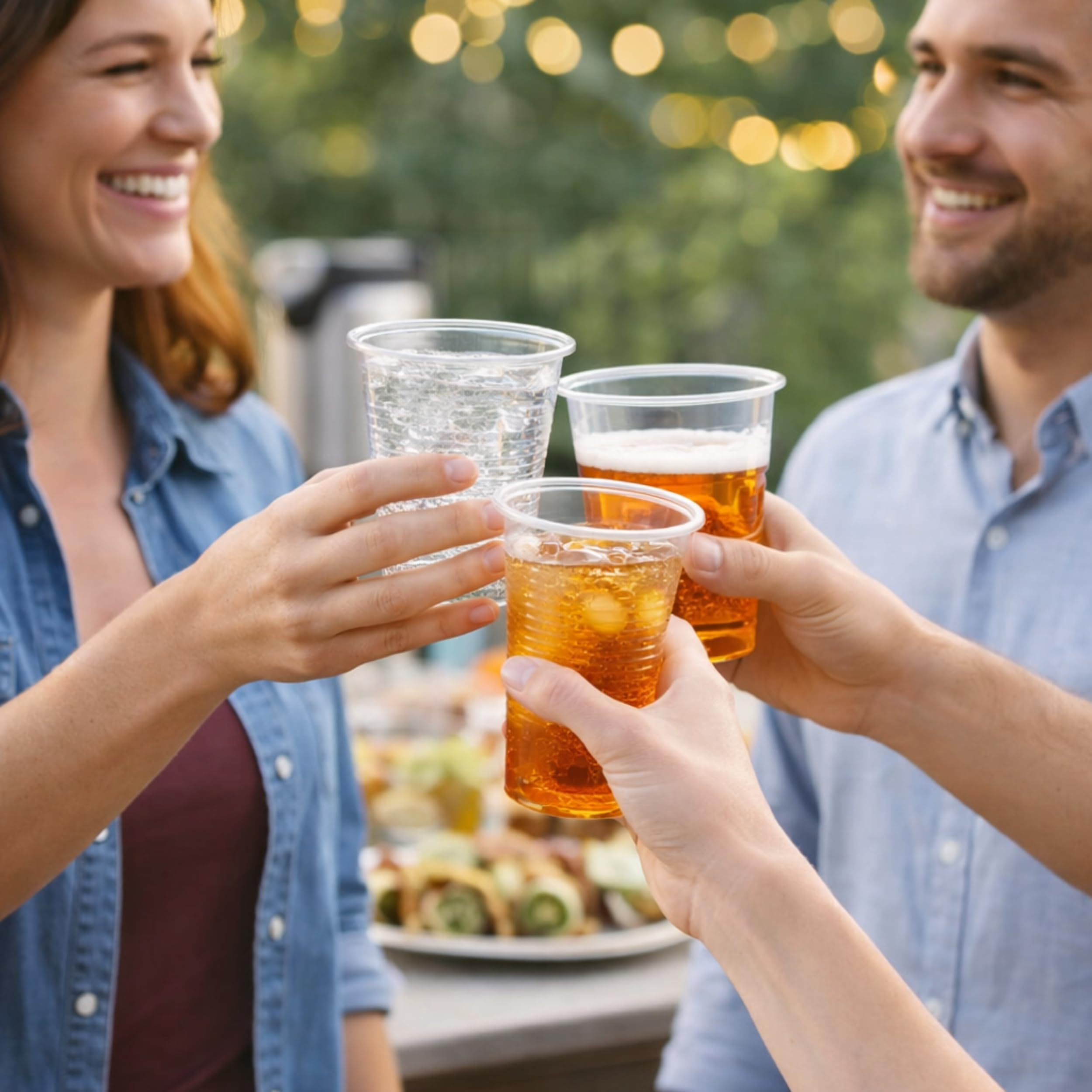 1000 Bicchieri Trasparenti 166 ml RICICLABILI - Extra Resistenti, a Prova di Perdite - Per Bevande Calde e Tiepide, Acqua, Cocktail, Bibite - Ideali per Eventi, Feste, Catering e Ufficio