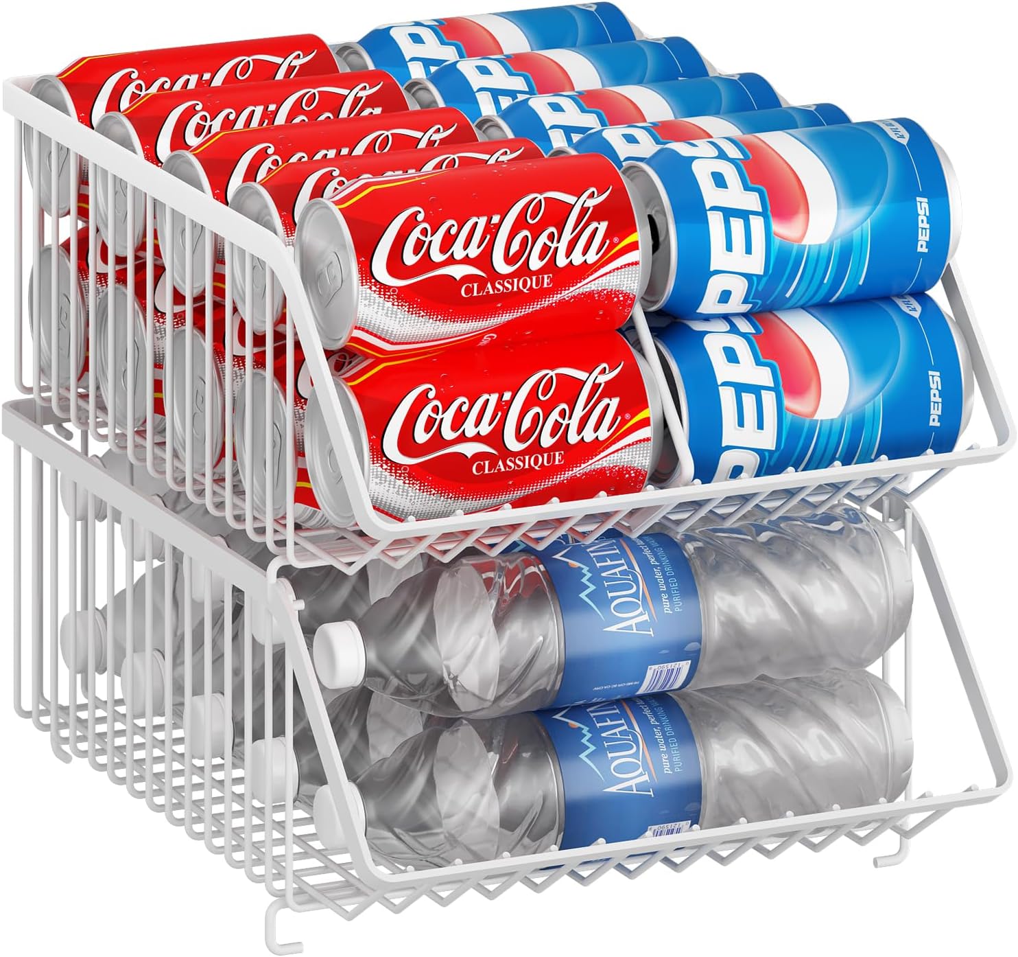 GILLAS 2 Pack Stackable Soda Can Organizer with Dividers