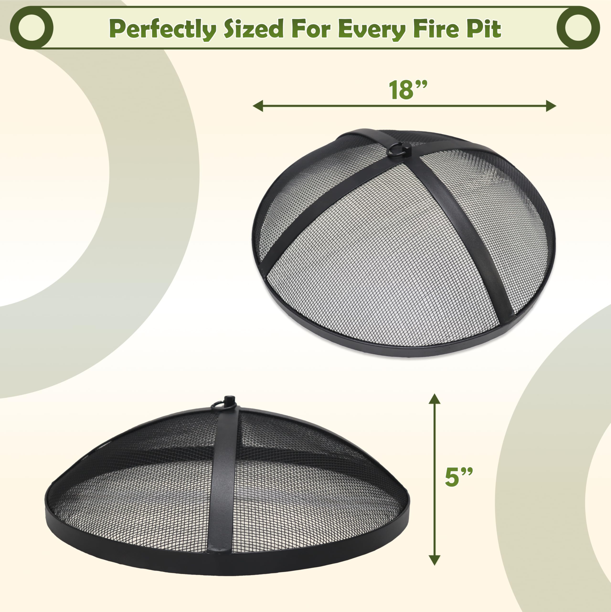 Febtech - Fire Pit Spark Screen for Solo Stove Bonfire Accessories - 18-Inch Size, Stainless Steel Fire Pit Spark Screen Protector for Solo Stove Bonfire Spark Screen with Shield Removal Tool