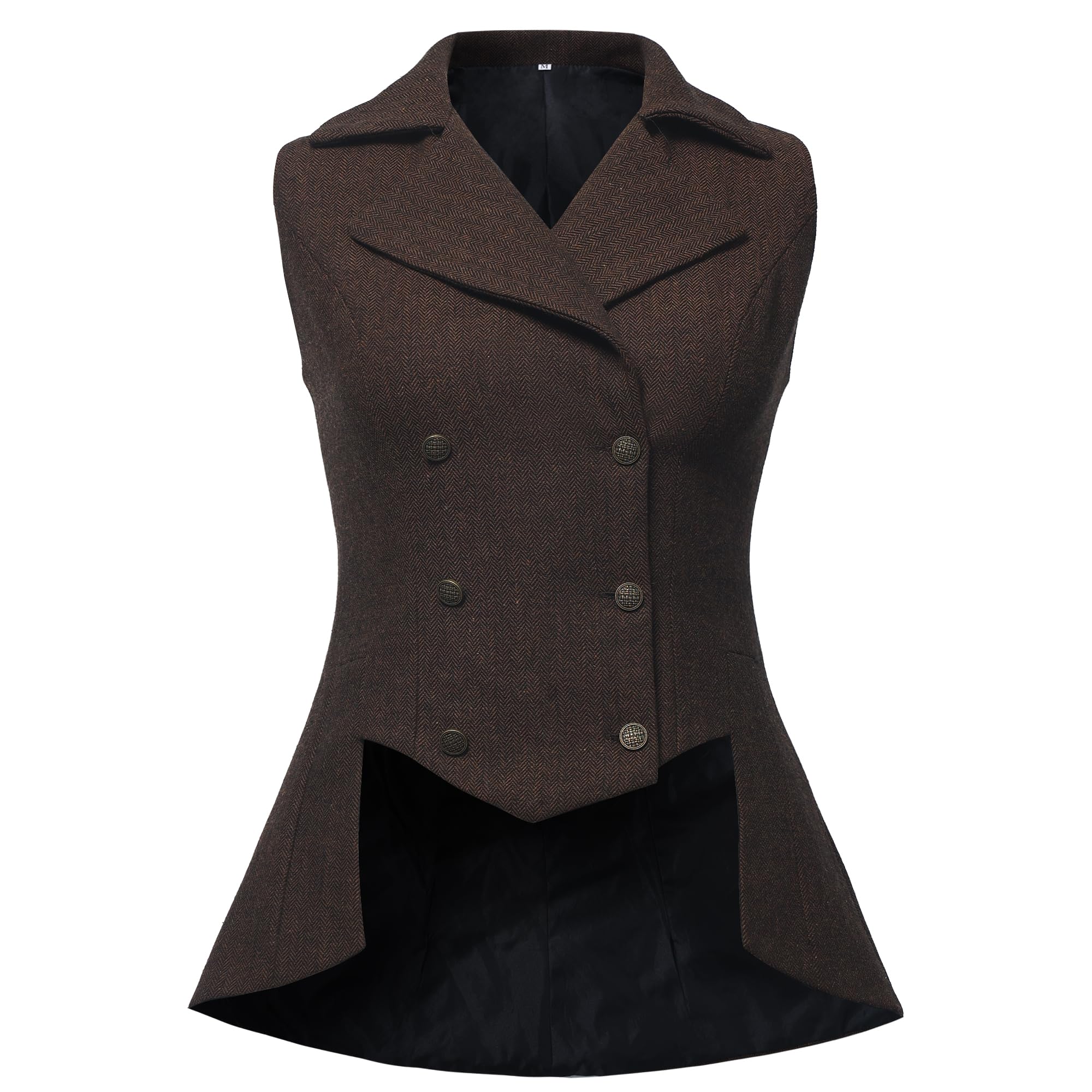 UniqKaliber Viktorianische Damen-Weste, 1920er-Jahre-Stil, Renaissance-Tweed, Frack, Gothic, Steampunk-Weste, Jacke, Top