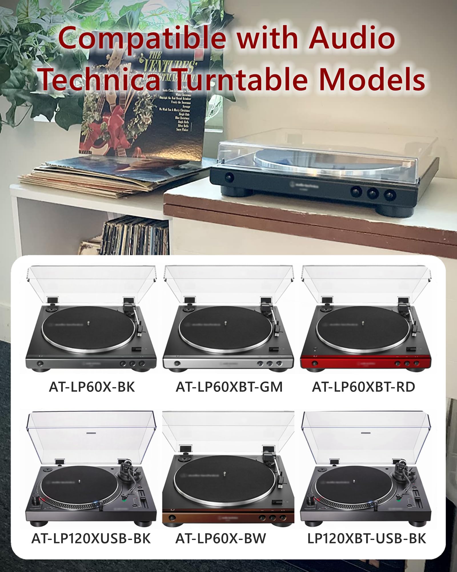 Cavo di alimentazione da 12 V per Audio Technica Cavo di ricarica per giradischi per Audio-Technica AT-LP60X AT-LP60X-BK AT-LP60X-BW AT-LP60XBT-RD AT-LP120XUSB-BK Adattatore di alimentazione DC