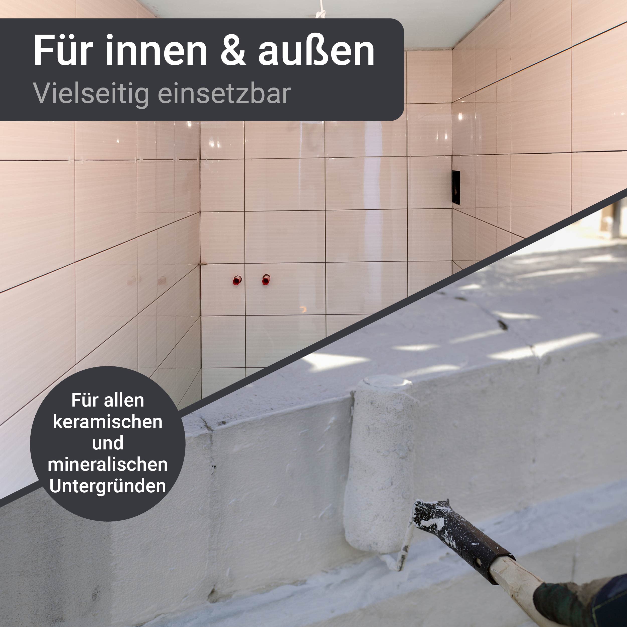 WO-WE Fliesen Grundierung Spezial Haftgrund Fliesengrund für Fliesenfarbe W708-2,5Kg