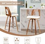 Moustache Bar Stools Set of 2, Swivel Bar Chairs with Soft Cushion Seat | Mid-Backrest, Soft Cushion, For Counter Island, Bar, Coffee Shop, Kitchen Counter Stools
