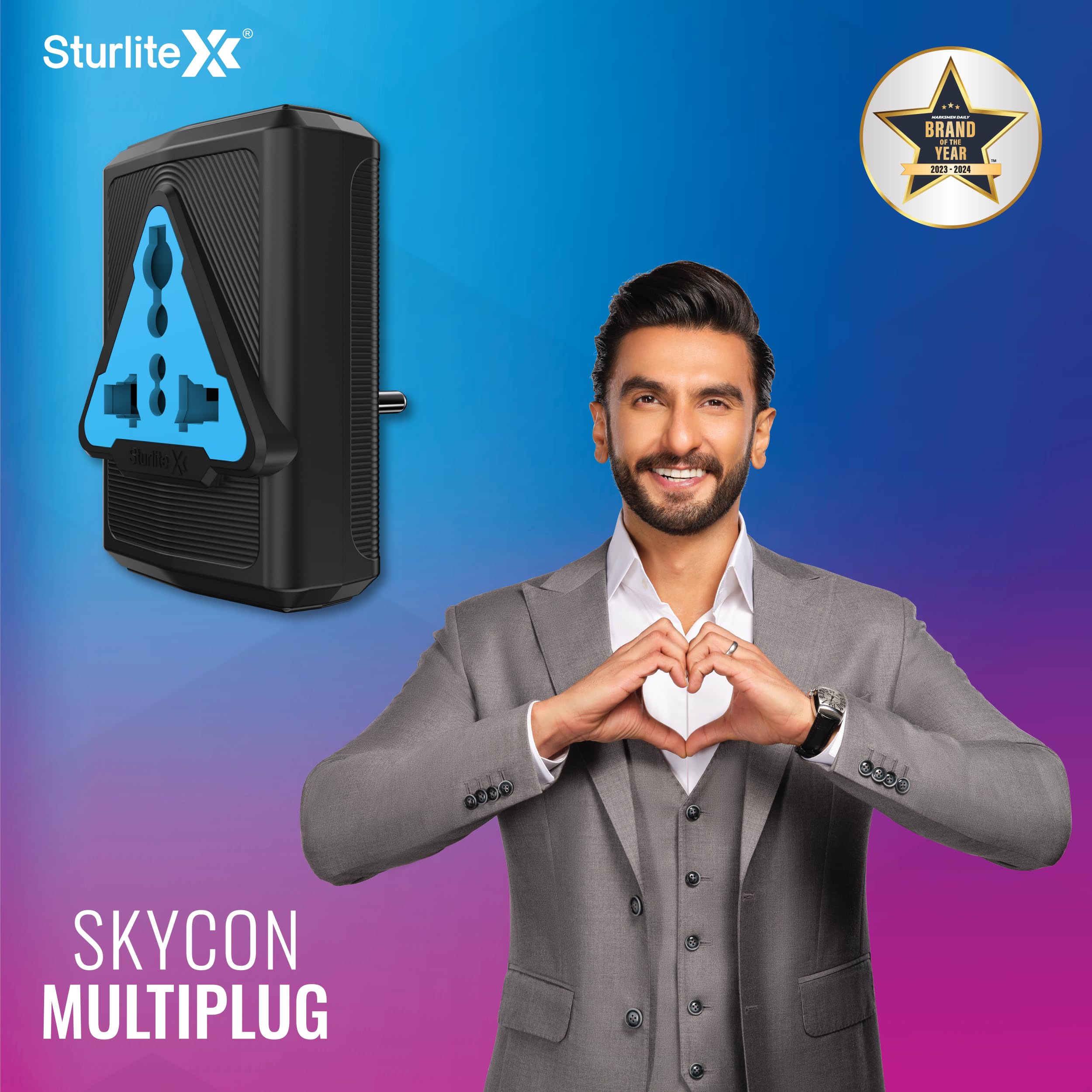 Sturlite Skycon 3 Pin Plug| 2-Pin & 3-Pin Socket| 6 Amps Universal AC Travel Adapter| Strong Polycarbonate Body Socket| Compact Converter Plug for Travel, Home & Office Use (Black, Pack of 1) — Amazon image 2