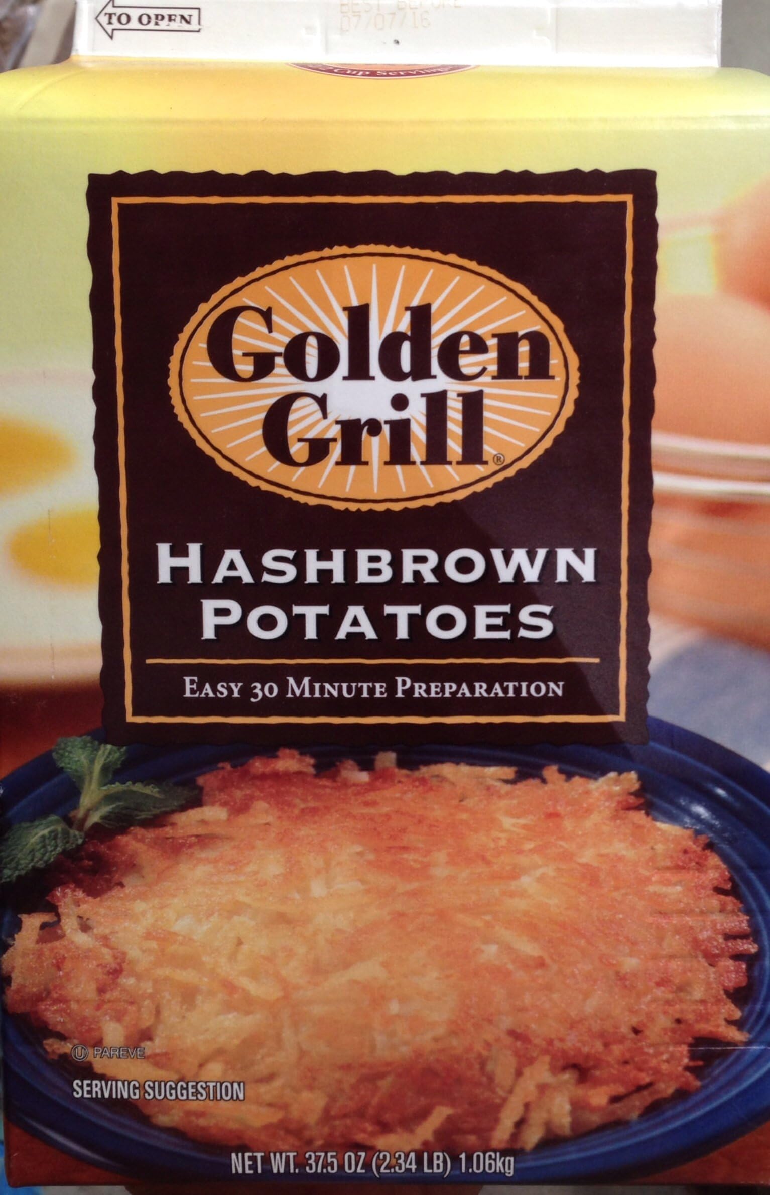 Golden Grill Hash Brown Potatoes 37.5 Oz. (2.34 Lb) ,60 Servings