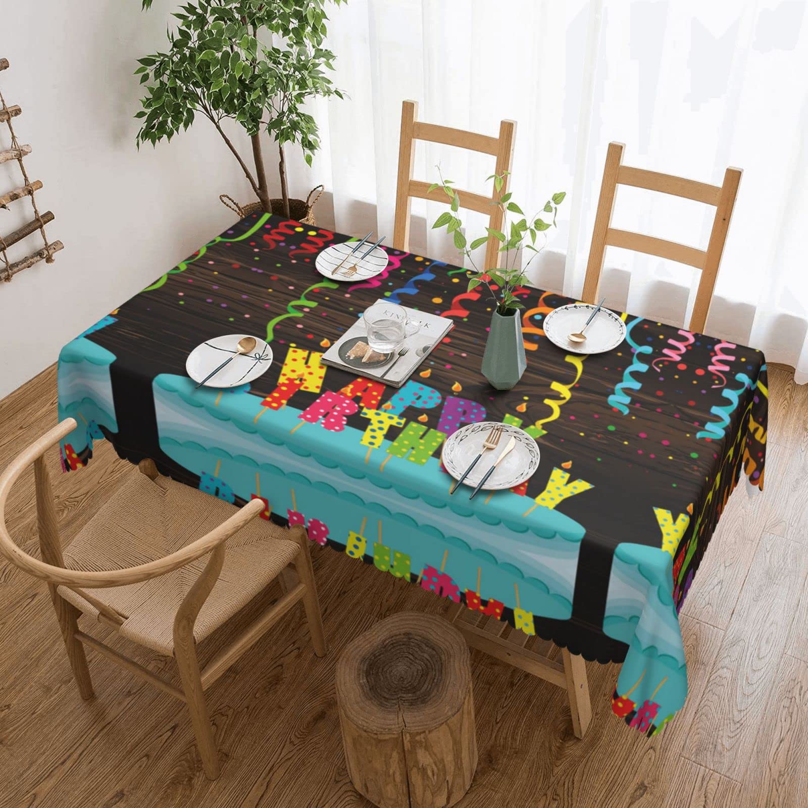 Nappe Happy Birthday BONDIJ 137x183 cm rectangulaire pour table de fête