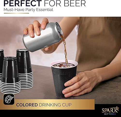 Miniatura 4 de Amcrate Vasos de plástico desechables, vasos de plástico de varios colores, vasos de plástico de 18 onzas, vasos desechables fuertes y resistentes