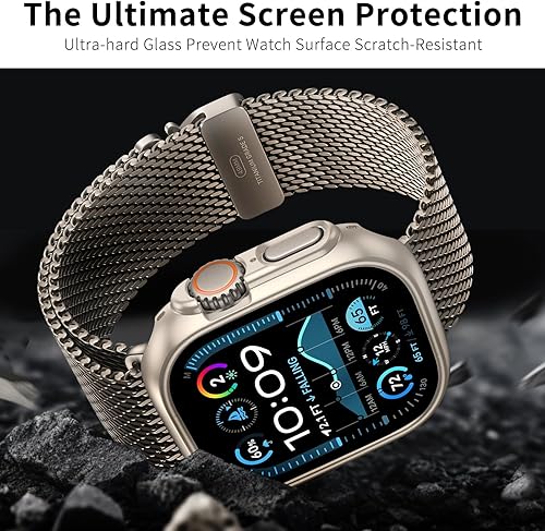 Vista 26 de 6 Pack Case with Tempered Glass Screen Protector for Apple Watch Series 9/8/7 45mm, Ultra-Thin Scratch Resistant Full Protective Hard PC Bumper