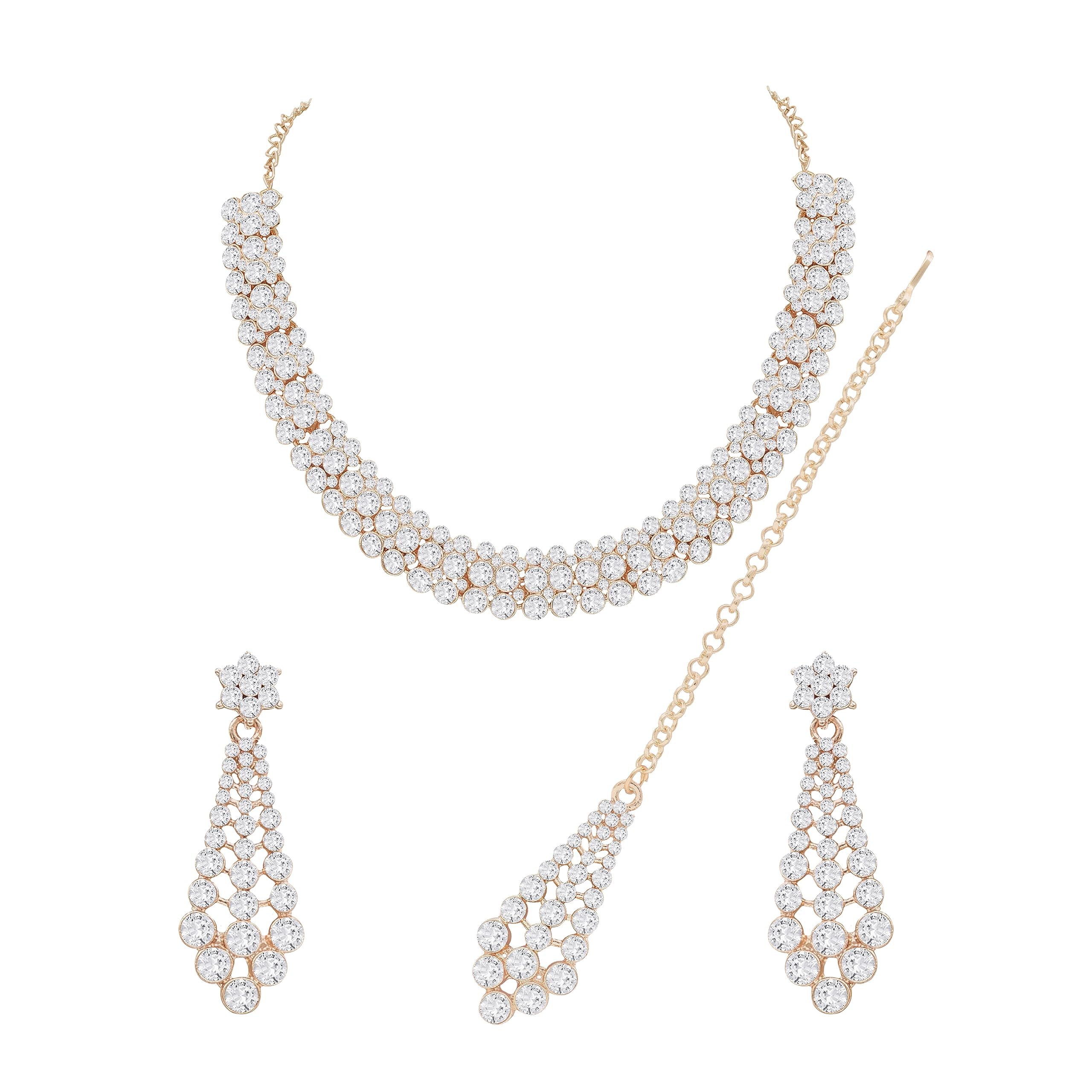 See full amazon price history chart for SAIYONI Charming Reflections Austrian Diamond Choker Necklace Jewellery Set For Women & Girls | Rose Gold SAIYONI Charming Reflections Austrian Diamond Choker Necklace Jewellery Set For Women & Girls | Rose Gold (B0CCW15B6Z) Amazon Price History, Amazon Price Tracker