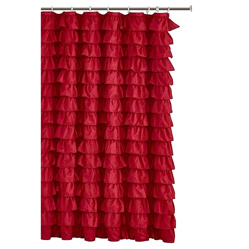 Red Fabric Shower Curtains Amazon Com
