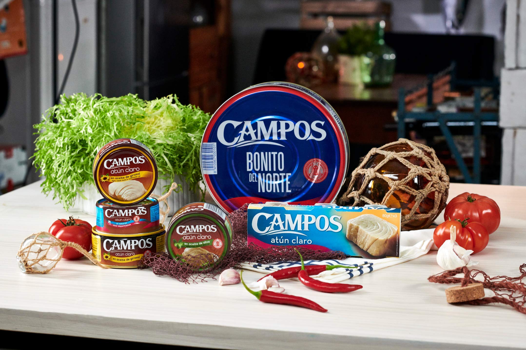 Campos Conserva De Atún Claro APR Al Natural, 160 g (Atún de pesca responsable)