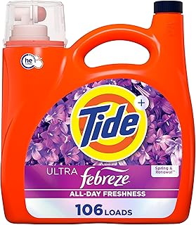 Plus Febreze Freshness HE Turbo Clean Liquid Laundry Detergent, HE Compatible, Spring & Renewal Scent, 106 loads, 149 fl oz