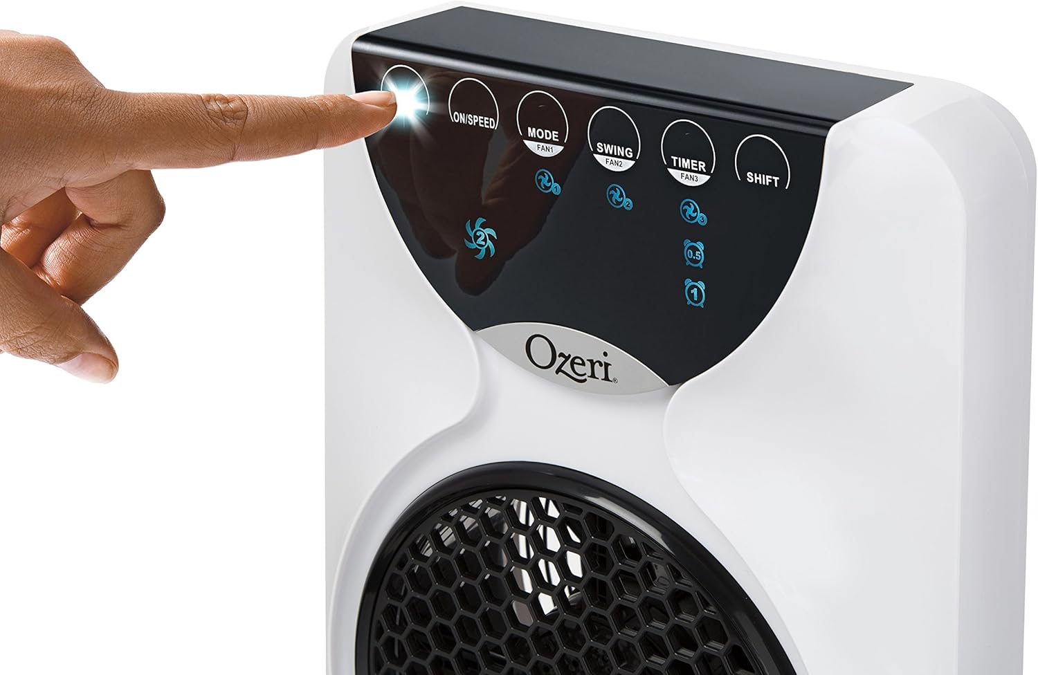 White 44" Oscillating Tower Fan with Remote Control