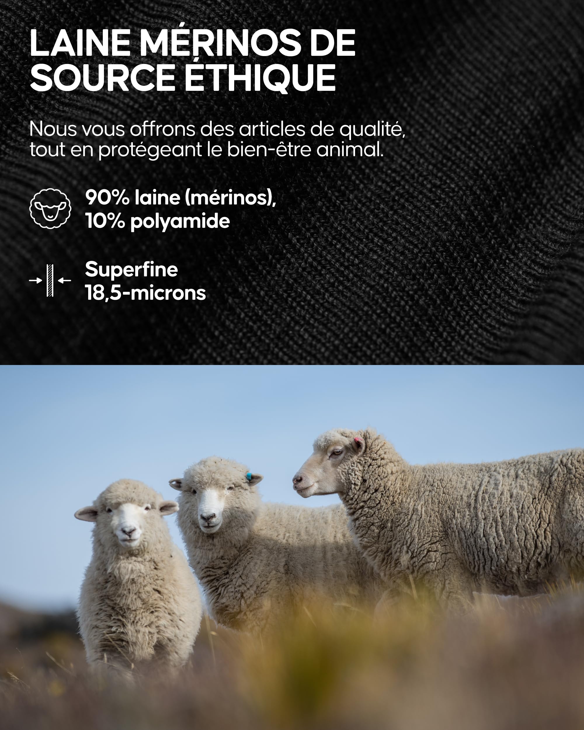 DANISH ENDURANCE Écharpe d'Hiver en Laine Mérinos, Chaude et Douce | Écharpe en Laine Mérinos, Chaude, Douce et Anti-Odeurs, Tricot Uni Intemporel, pour l'Automne et l'Hiver, Unisexe