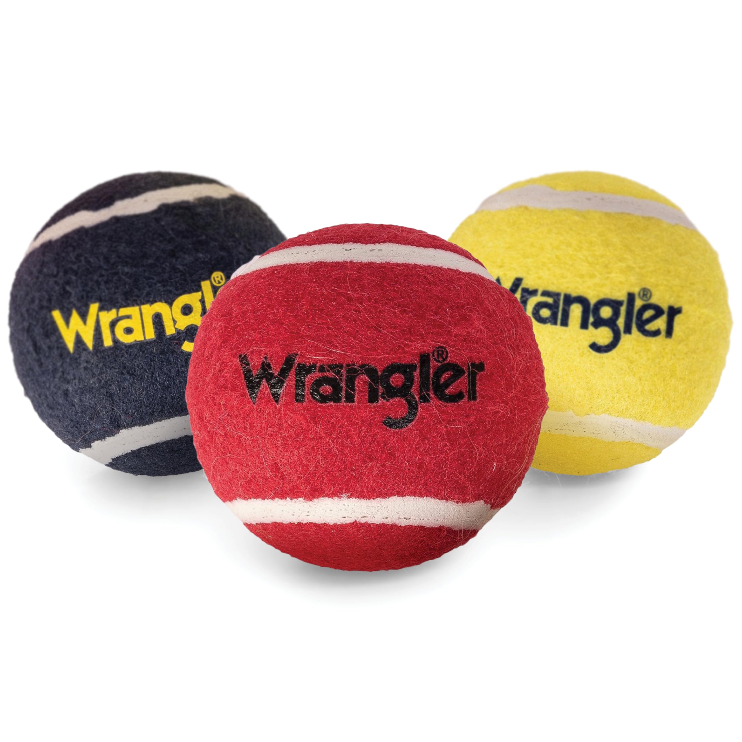 Wrangler Tennis Balls for Dogs 3-Pack Non-Toxic Rubber Fetch Balls - High-Visibility Fetch Toys for Dogs - Standard
