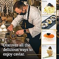 Vista 6 de BESTER CAVIAR Caviar de esturión Osetra de primera calidad, huevas negras de Malossol Ossetra cosechadas tradicionalmente con cuchara de nácar
